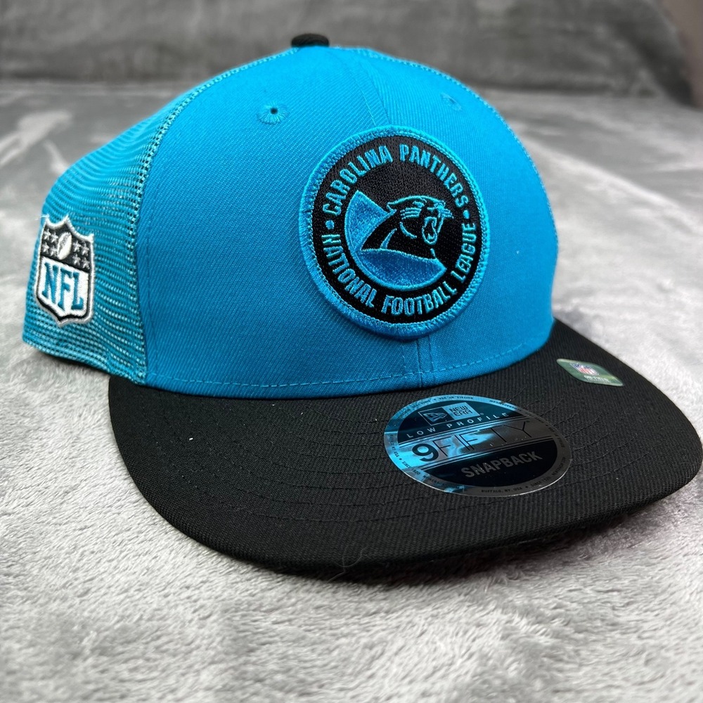 New Era Carolina Panthers NFL Blue 2023 Sideline 9Fifty Low Profile Snapback Hat